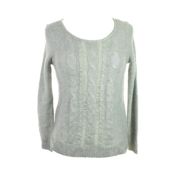 NWT Maison Jules Womens Silver Long-Sleeve Metallic-Flecked Sweater Size XL - Picture 1 of 11